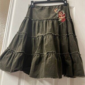 Green ish floral skirt